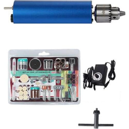 LBER US Plug,Adjustable Electric Hand Drill DC3V-12V Motor Press Drilling Compact Set 0.3-4mm Chucks DIY Tools Portable
