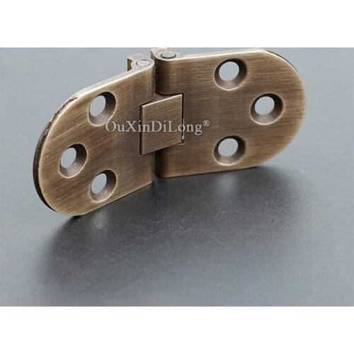 Retro Vintage 10PCS Antique Brass Butler Tray Hinges Round Edge Folding Flaps Hinges with Screws