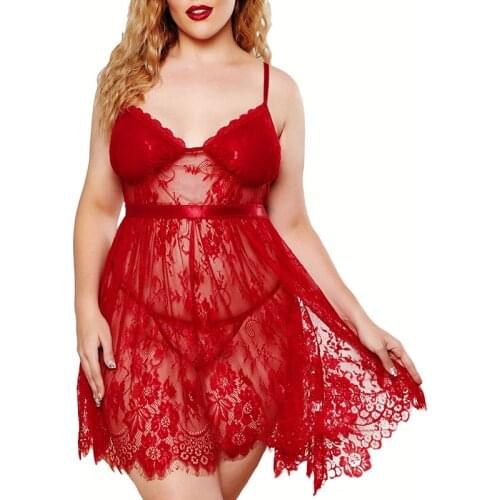 Sexy Lingerie Set Nightgown Thong Pajamas Sets Hot Erotic Underwear Sex Babydoll Chemise Lace Sleep Wear Porn Nightdress Outfits
