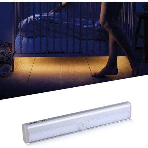 Motion Sensor LED Night Light 10 LEDs 5V USB Rechargeable Wireless Cabinet Closet Night Lamp Auto IR Sensor Switch Wall Lamp