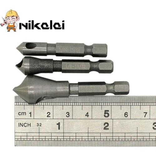 High Quality Countersinks 3pcs/set Countersunk Bit Set Deburring Drill Bits Tapper Hole Cutter Hand Tools Chamfer Set Wood hole