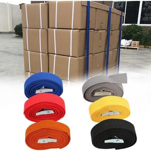 2M Buckle Tie-Down Belt Cargo Straps With Metal Buckle Tow Rope Strong Ratchet Belts For Luggage Bags Motorcycle Car Accessories