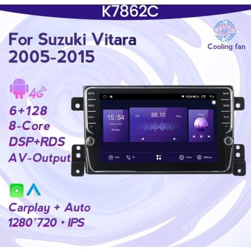 6G 128G Carplay DSP RDS Android 11 Head Unit For Suzuki Grand Vitara 3 2005 2006 2007 2008-2015 Car Radio GPS Multimedia Player