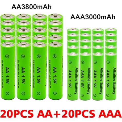 AA + AAA Rechargeable AA 1.5V 3800mAh / 1.5V AAA 3000mah Alkaline Battery Flashlight Toys Watch MP3 Player Replace Ni-Mh Battery