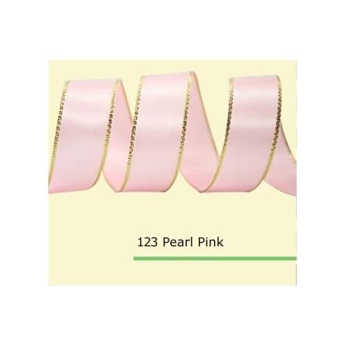 1.5"(38mm) Gold Metallic Edge Satin Ribbons 35colors in stock