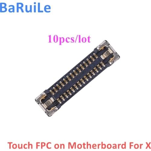 BaRuiLe 10pcs Touch Screen FPC Connector on Motherboard for iphone X XR XS 11 Pro Max FPC Socket Plug on Logic board