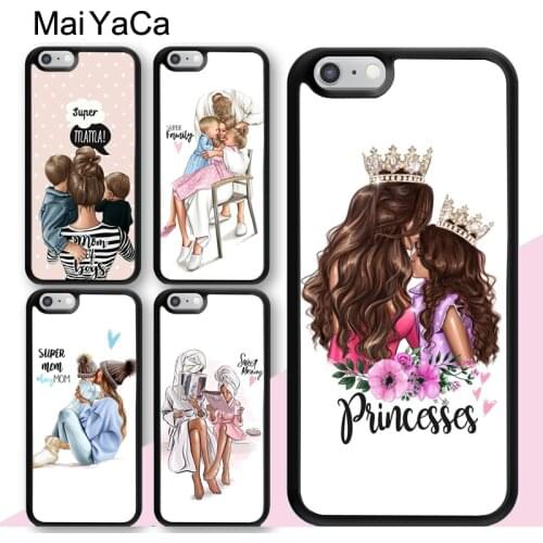 MaiYaCa Mom Daughter Queen Princess Skin Case For iPhone XS Max XR X 12 mini 11 Pro Max SE 2020 6S 7 8 Plus 5S Cover Coque