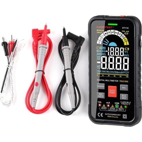 HT116 Auto Range 1000V 10A True RMS Digital Smart Multimeter Portable AC DC Tester Volt Voltmeter Ammeter Ohm Voltage Current