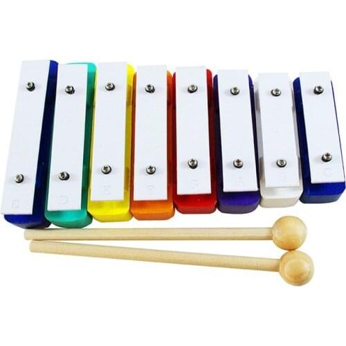 Colorful 8 Note Xylophone Set Percussion Musical Educational Teaching Instrument Toy with 2 Mallets for Baby