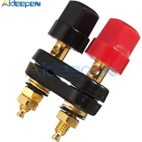 Dual 4mm Banana Plugs Terminals Red Black Connector Banana Amplifier Speaker Plug Jack Binding Post in Wire Connectors