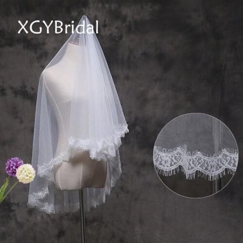 Pure Yarn Lace Edge Bridal Veils New Arrival Fashion 1.5 Meters Appliqued Lace Wedding Veil Ivory Wedding Accessories