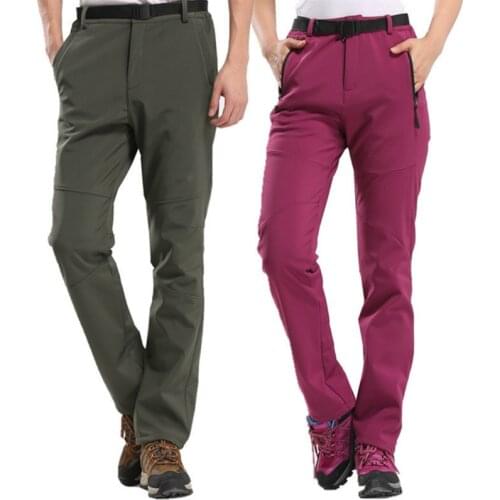 Windproof Warm Fleece Softshell Pants Outdoor Mountainskin Women Men Thick Fishing Camping Hiking Skiing Waterproof Trousers