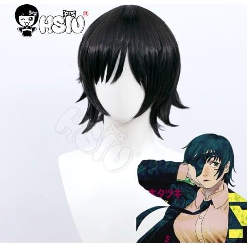 Himeno Cosplay Wig Anime Chainsaw Man Cosplay「HSIU 」Fiber synthetic wig Black Short Hair Free Brand Wig Cap Chainsaw Man Cosplay