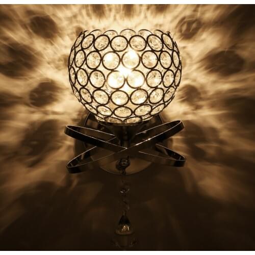 Crystal lampes suspendues lamparas de techo colgante moderna bed wall lamp mirror light wood corridor bedside aisle wall lamp