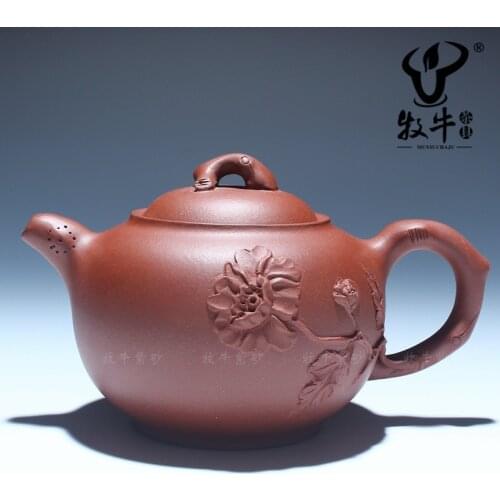 Yixing origin direct batch ore pot peony stump 340ML Kung Fu tea set teapot mixed batch