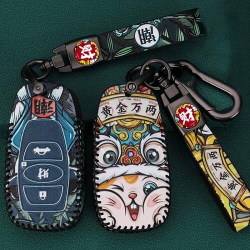 Leather Key Case Remote Cover for Subaru Impreza Forester XV WRX STI Legacy Auto Keyfobs Chain Holder Shell Car Accessories New