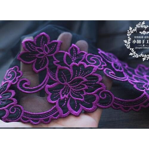 3 Meters Embroidered Net Lace Trim Purple Ribbon Sew On Appliques Fabric Lace Garment Handmade Accessories