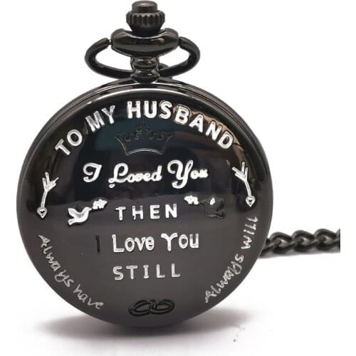 Best Gifts Retro Nostalgia Quartz Pocket Watch Customized for Her Husband I LOVE YOU Quartz Watch Necklace Pendant Souvenir