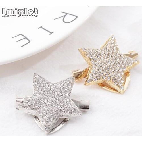 Fashion Crystal Five-Pointed Star Brooch Men Women Suit Shirt Collar Clothing Accessories Rhinestone Badge Pins and Brooches