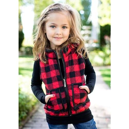 Fashion Winter Baby Boys Girls Warm Plaid Waistcoat Autumn Toddler Kids Thick Coat Outwear Clothes Jacket 0-5Y