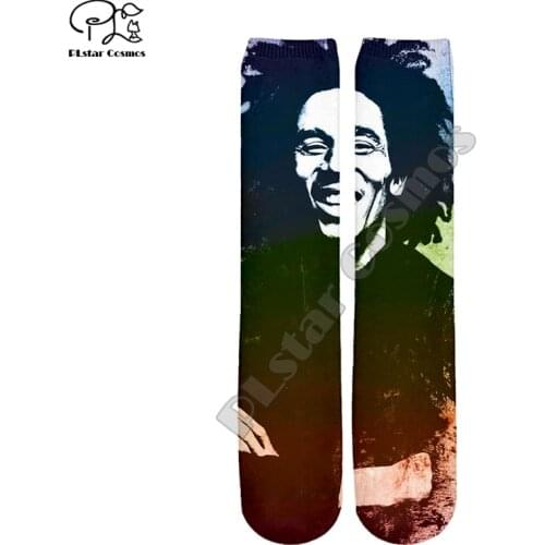 PLstar Cosmos Bob Marley Reggae Hip Hop Unisex new fashion casual 3DPrint Women/men/boy/girl cool Warm Cotton Ankle Socks type-2