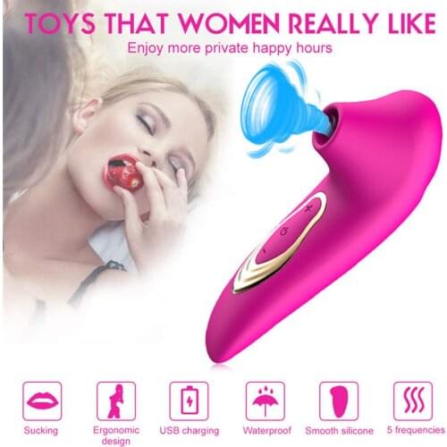 Powerful Clit Sucker Vibrator Tongue Vibrating Nipple Sucking Blowjob Stimulator Etotic Sex Toys For Women Masturbator -40