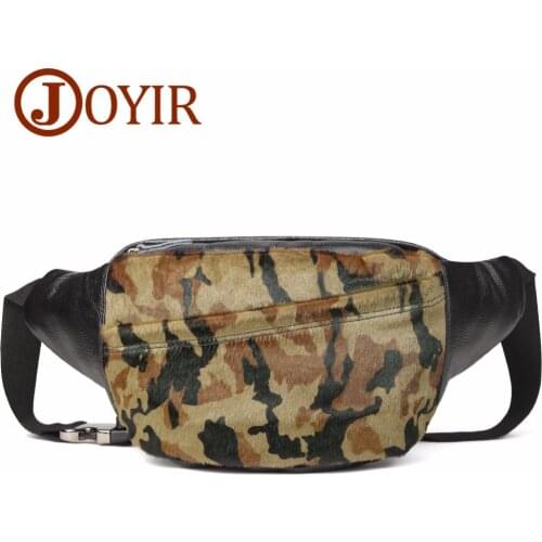 JOYIR Men Bag Genuine leather Chest Bag Vintage Camouflage Single Shoulder Bag Messenger Crossbody Bag Travel Chest Pack for Men