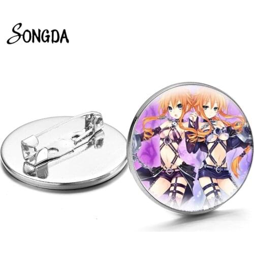 New Anime Date A Live Brooches Himekawa Yoshino Cartoon Lapel Pin Handmade Round Glass Badge Backpack Decoration Jewelry Gifts