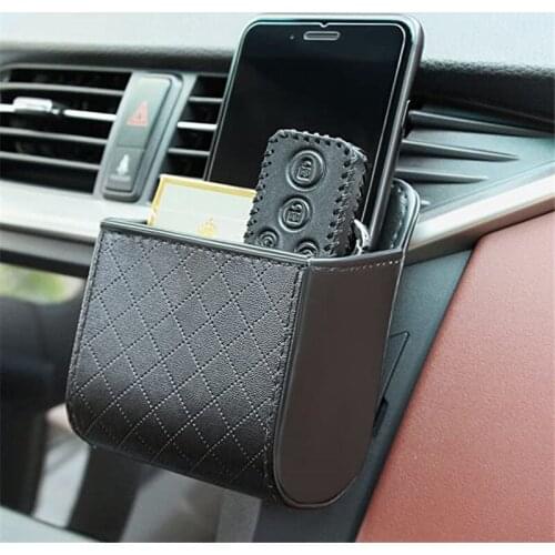 4 Colors Car Outlet Vent Storage Box PU Leather Wallet Glasses Pencil Organizer Hanging Holder Pouch Automobile Accessories