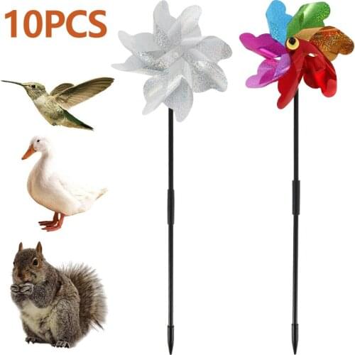 10 Set Bird Repeller Pinwheels Double-sided Reflective Sparkly Bird Deterrent Windmill Garden Yard Camping Windmill Lawn Decora