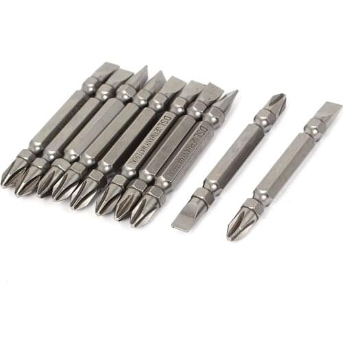 Uxcell 65mm Long Dual Head Magnetic Slotted Phillips Screwdriver Bits 10pcs