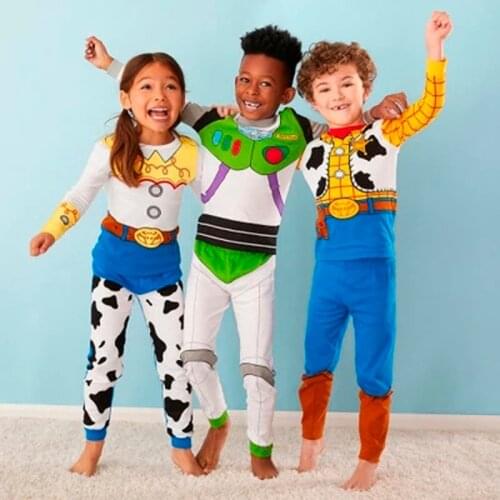 Childrens Pajamas Toy Story Woody Bass Light Year Pajamas Suit Baby Girl and Baby Boys Pajamas Cartoon Suit