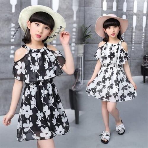 Teenage Girl Dresses Summer 2021 Childrens Clothing Bohemia Kids Flower Girls Dress Chiffon Princess Dresses 7 8 9 10 12 Years