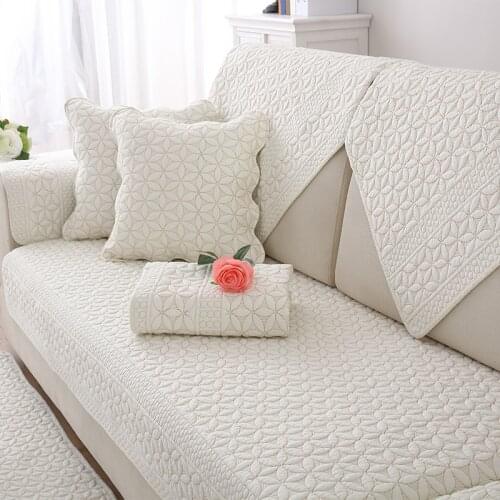 100% Cotton Couch Cover Sectional Single Sofa Cover Towel Solid Color Couches for Living Room Furniture Corner Home Seat Covers