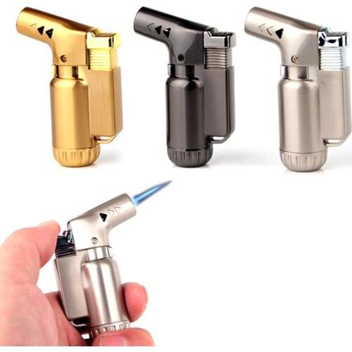 Portable Mini Butane Jet Lighter Turbo Torch Lighter Fire Windproof Spray Gun Metal Lighter EDC Cigarette Accessories (NO GAS)