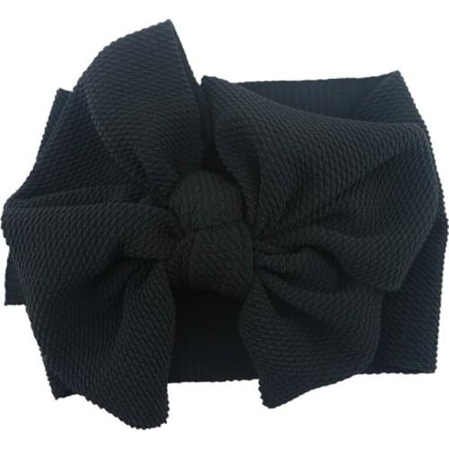 2019 Baby Accessories Infant Baby Girl Cute Bow Headband Newborn Solid Headwear Headdress Nylon Elastic Hair Band Gifts Props