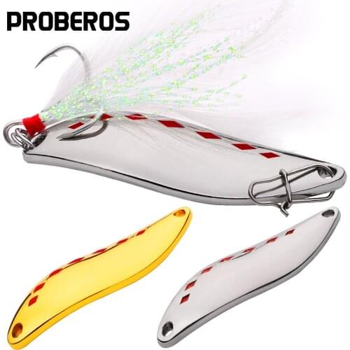 PRO BEROS Spoon Baits 6pcs/lot Fishing Lure Gold/Silver Color Spoon Lures Fishing Tackle 5g-28g/44mm-65mm Fishing Bait