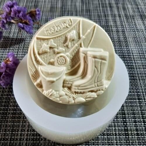 QT0162 PRZY Silicone Mold Fishing Soap Mould Boots Handmade Soap Making Molds Candle Silicone Mold Resin Clay Moulds