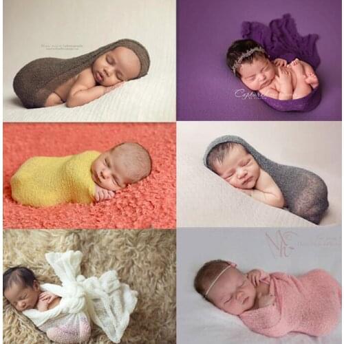 Newborn photography props Cotton Blanket Swaddling fotografie achtergronden for infant accessoire photographie Baby Body Yarn