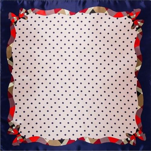 Bowknot Dot Classic Printing Luxury Brand Square Scarf Fashion Scarves Women Female Silk Scarf Shawl Bandana Hijab
