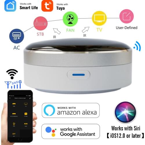 CUSAM Universal IR Smart Remote Control WiFi + Infrared Home Control Hub Tuya App Works with Google Assistant Alexa Siri