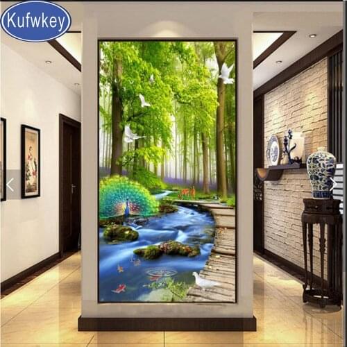 Rhinestone embroidery tree picture diamond Painting full square round mosaic diamond art 3d cross Stitch landscape art