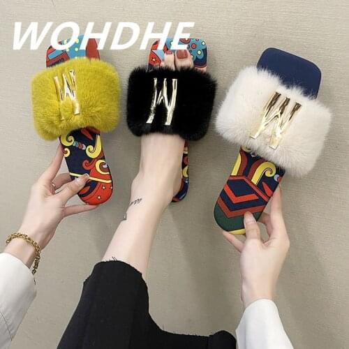 WOHDHE Women Sandals Slippers Flat Heel Outdoor Shoes Ladies Casual Slippers Square Toe Comfortable Metal Decoration Graffiti