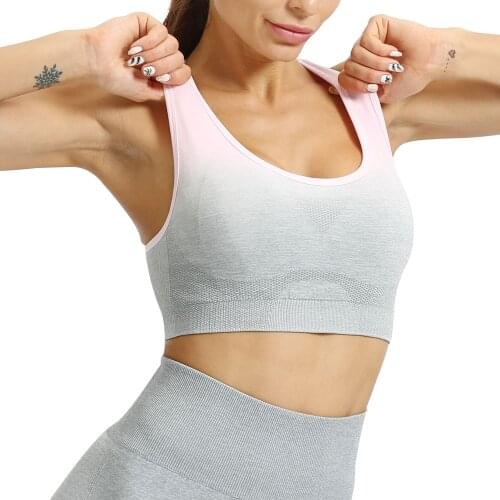 Fun Orange Women Sexy Seamless Brassiere Sport Bra With Pads Underwear Push Up Running Fitness Workout Bralette Vest Active Wear