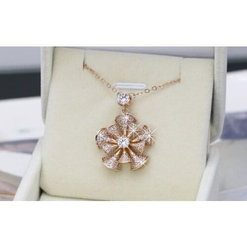 Best Quality Wedding Rotary Flower Windmill 925 silver Original Crystals From Swarovskis Pendant Necklaces Women