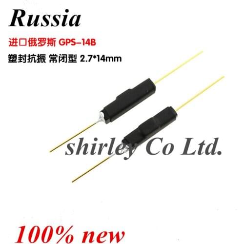 100PCS PlasticType Reed Switch2*14 Normally Open Magnetic Control Switch GPS-14B 2X14 Anti-Vibration/Damage Contact For Sensors