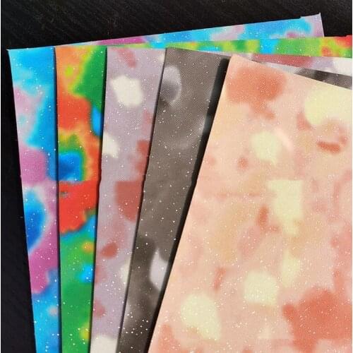 20X33cm Tie-Dyed Starry Sky Pattern PU Leather Combination Fabric DIY Patchwork Clothing Bags Decoration Material Suppliers