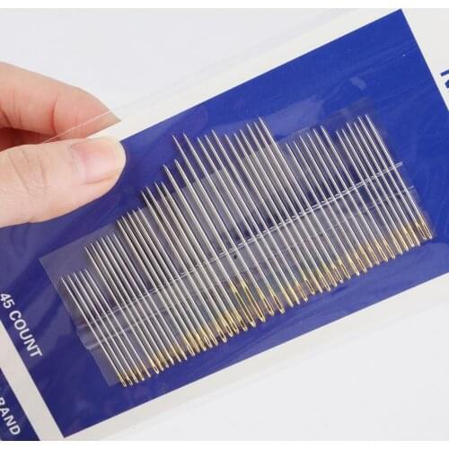 45pcs Multi-size Gold Color Tail Sewing Needles Hand Sewing Needle Home Pins Set DIY Patches Crafts Hand Embroidery Sewing Tools