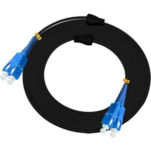 656FT Outdoor Armored 200Meters SC-SC Duplex 9/125 OS1 Single-mode Fiber Optic Cable Patch Cord Jumper SC to SC SC/PC-SC/PC