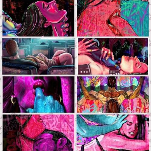 Diamond Painting Sexy Portrait Embroidery Crossing Diy Couple Cinema Sports Diamond Mosaic Art Passion Cross Stitch Home Decor